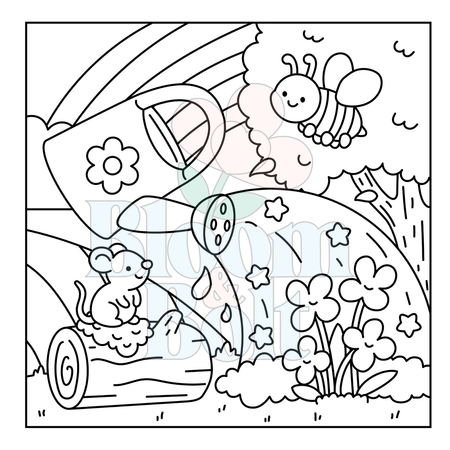 Cozy Gardens – Set 1 of 6 | Digital Coloring Pages