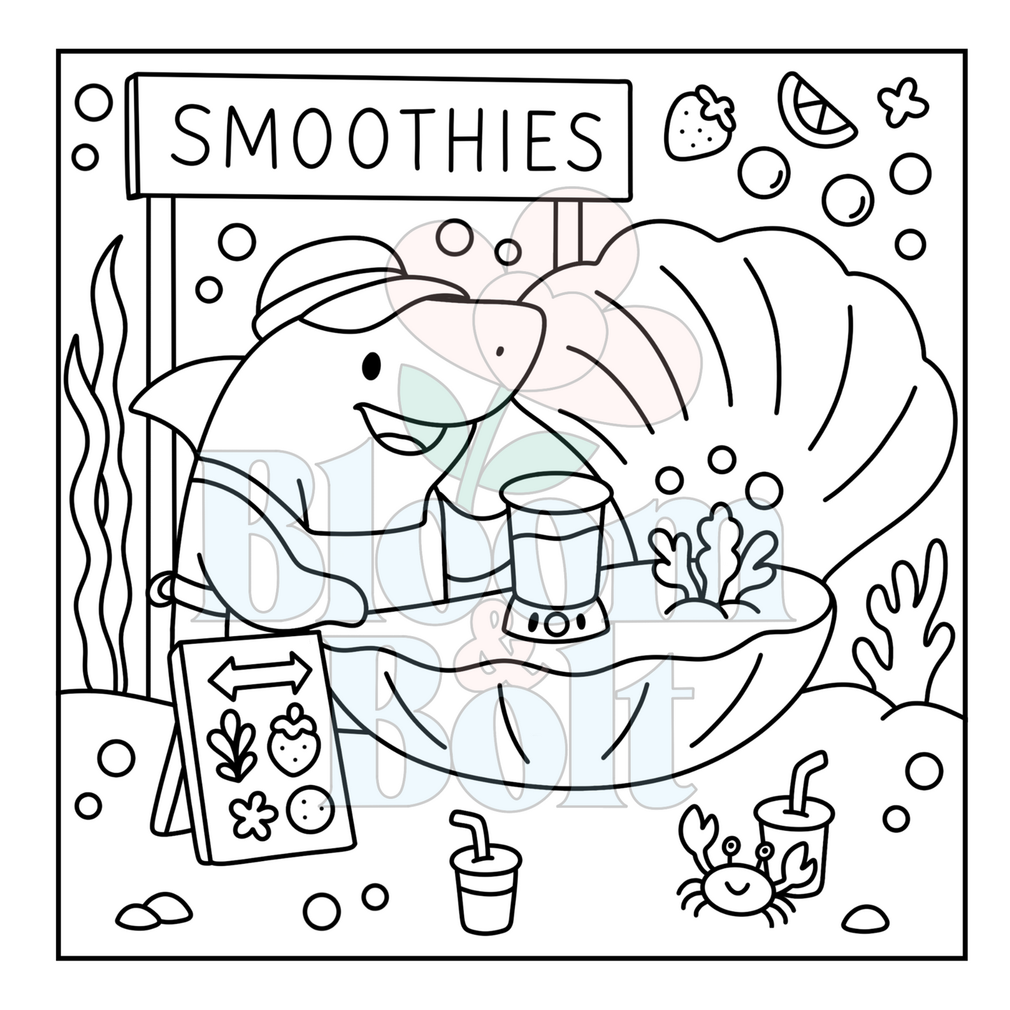 Cozy Oceans – Set 1 of 6 | Digital Coloring Pages