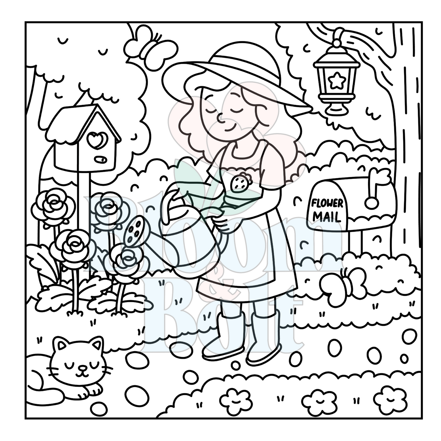 Cozy Gardens – Set 1 of 6 | Digital Coloring Pages