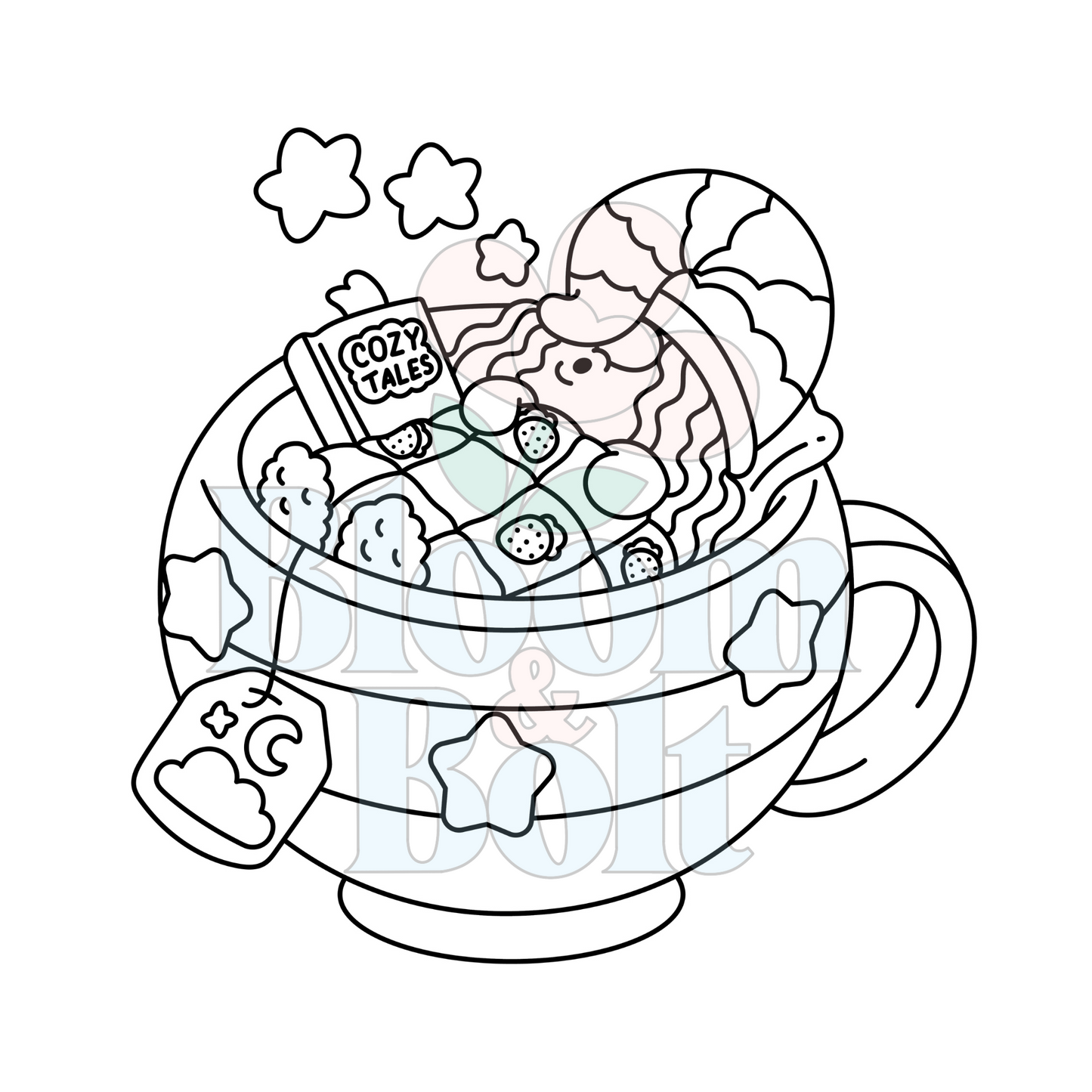 Cozy Gnomes – Set 1 of 6 | Digital Coloring Pages