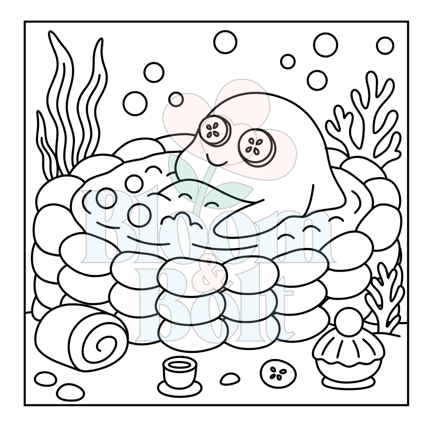 Cozy Oceans – Set 1 of 6 | Digital Coloring Pages