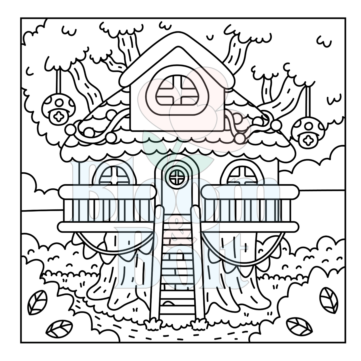 Cozy Gardens – Set 1 of 6 | Digital Coloring Pages