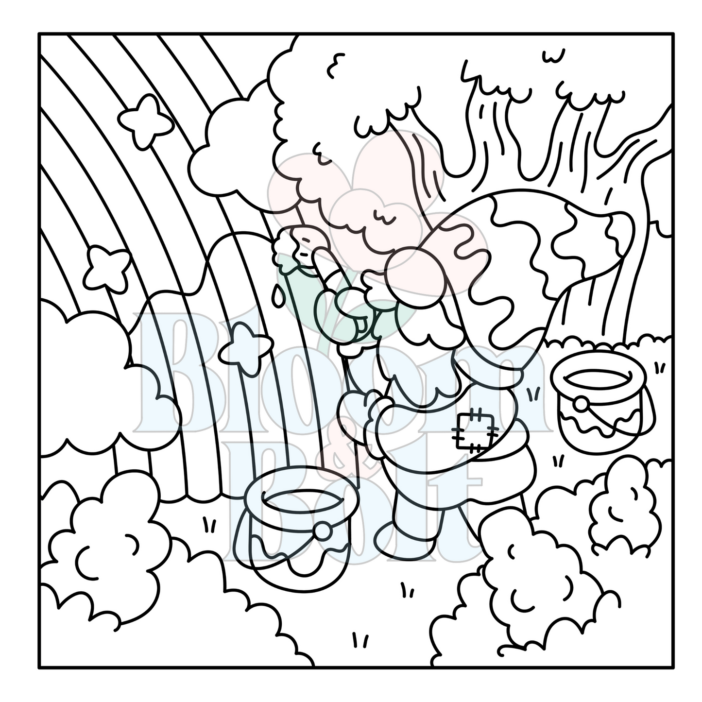 Cozy Gnomes – Set 1 of 6 | Digital Coloring Pages