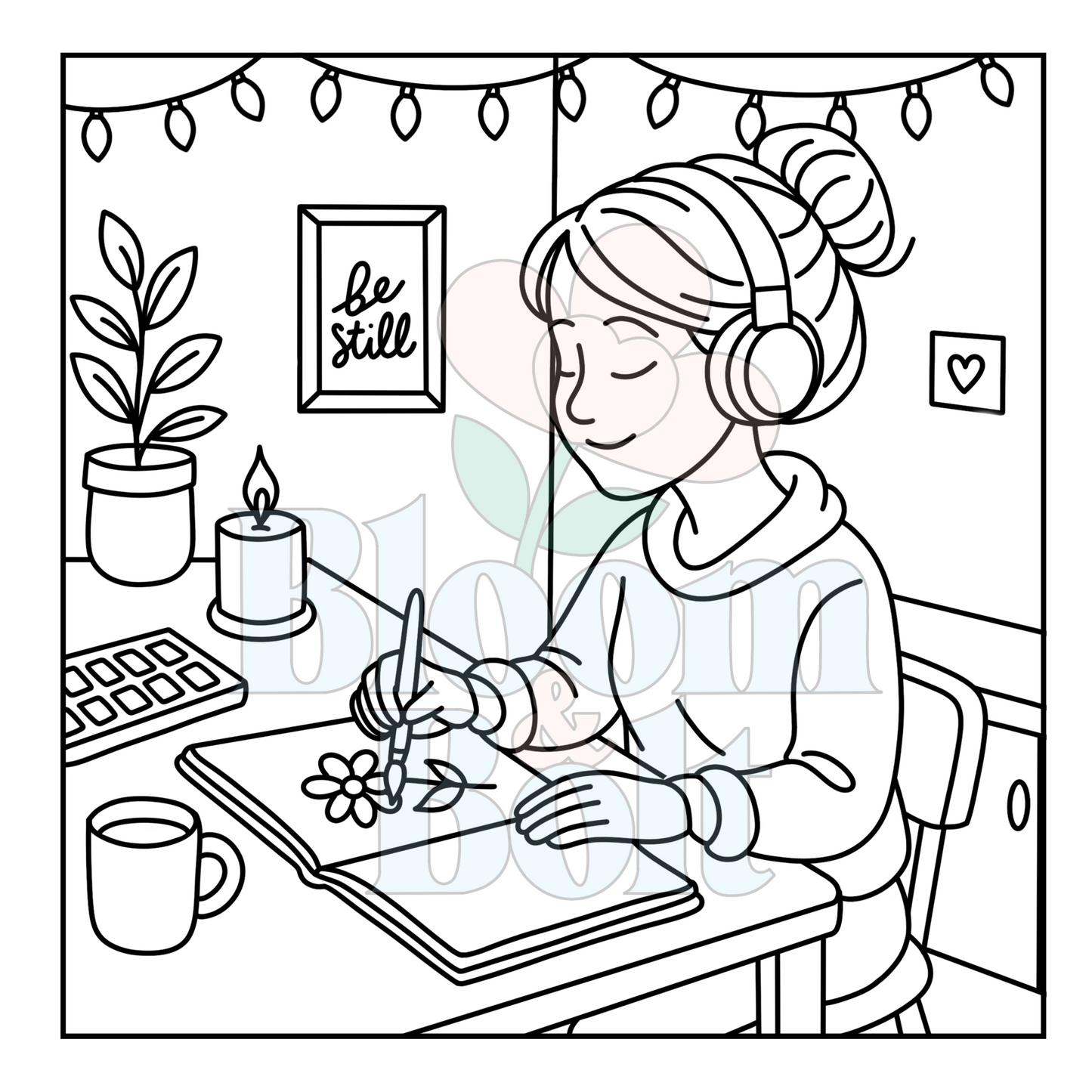 Christian Girl Moments – Set 2 of 6 | Digital Coloring Pages