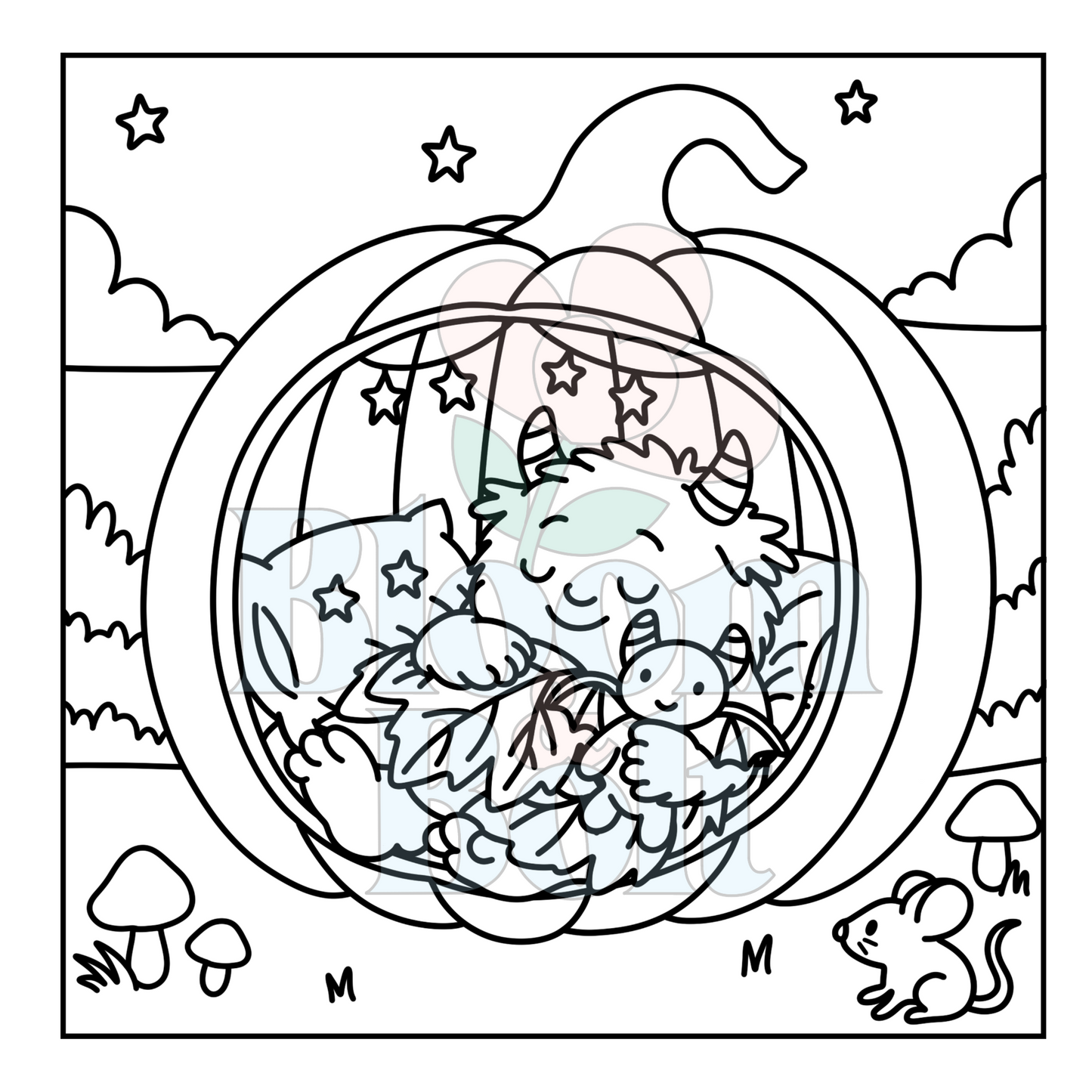 Cozy Halloween – Set 2 of 5 | Digital Coloring Pages