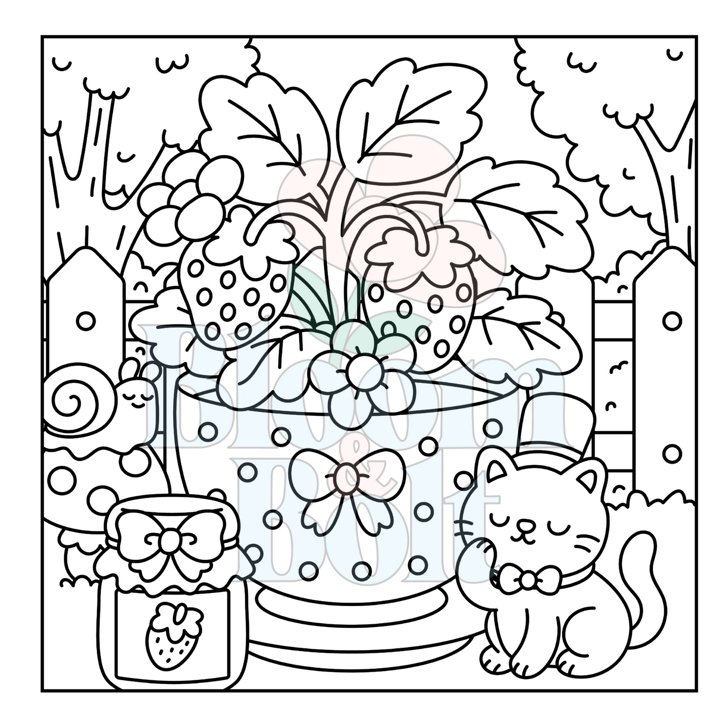 Cozy Gardens – Set 2 of 6 | Digital Coloring Pages