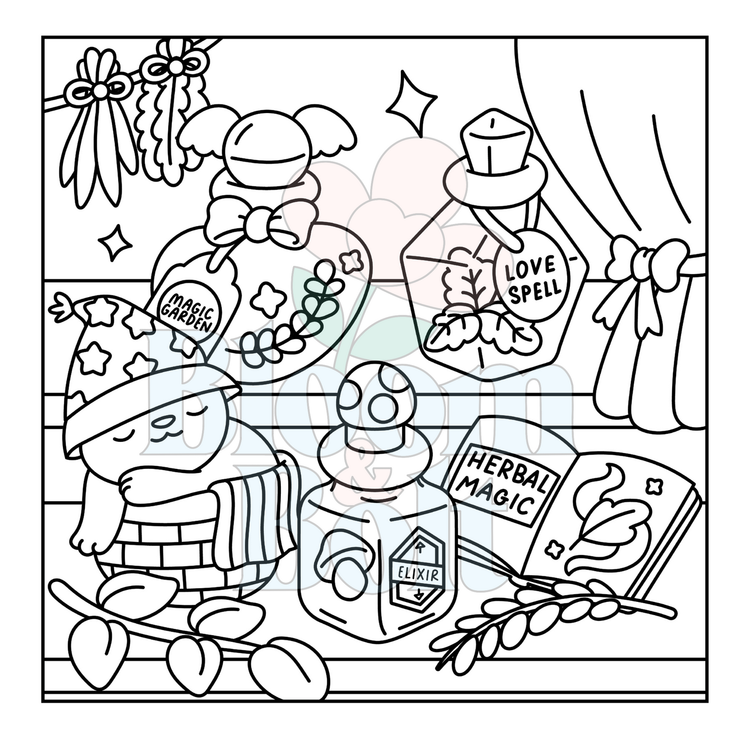 Cozy Gardens – Set 2 of 6 | Digital Coloring Pages