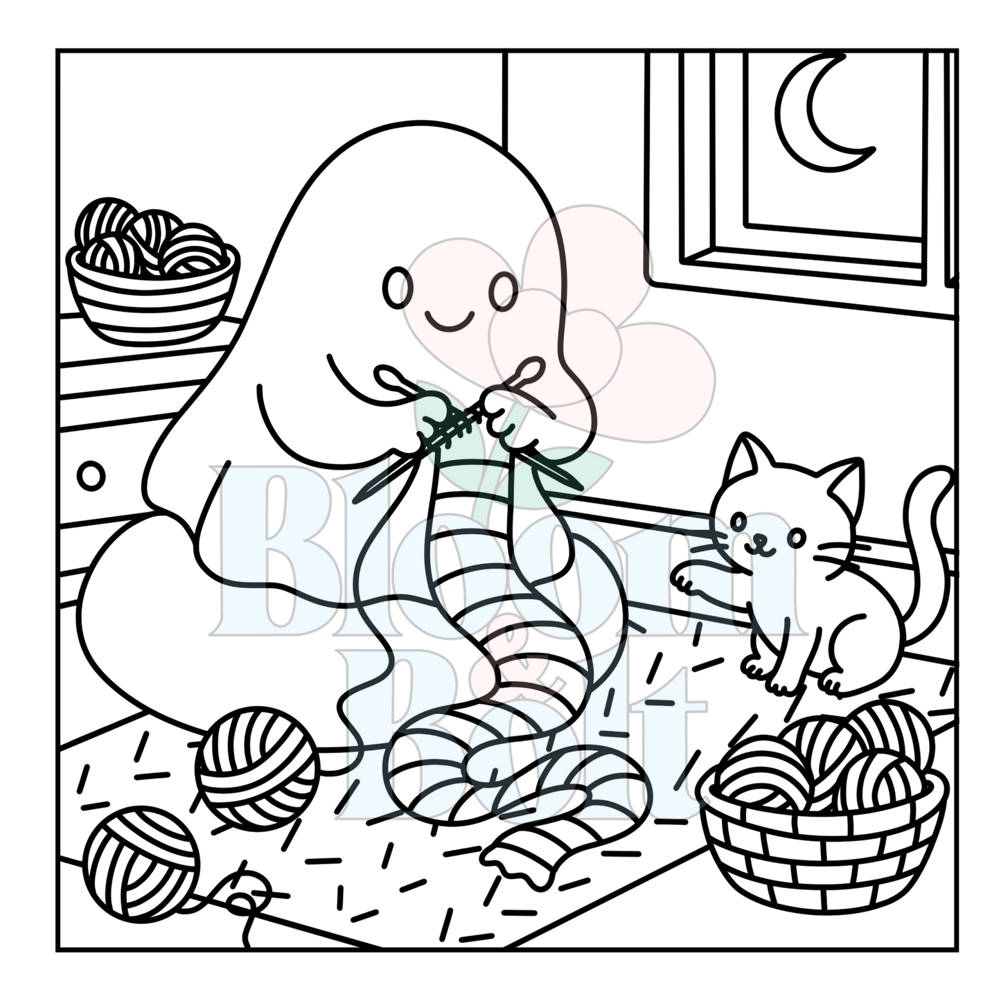 Cozy Halloween – Set 3 of 5 | Digital Coloring Pages