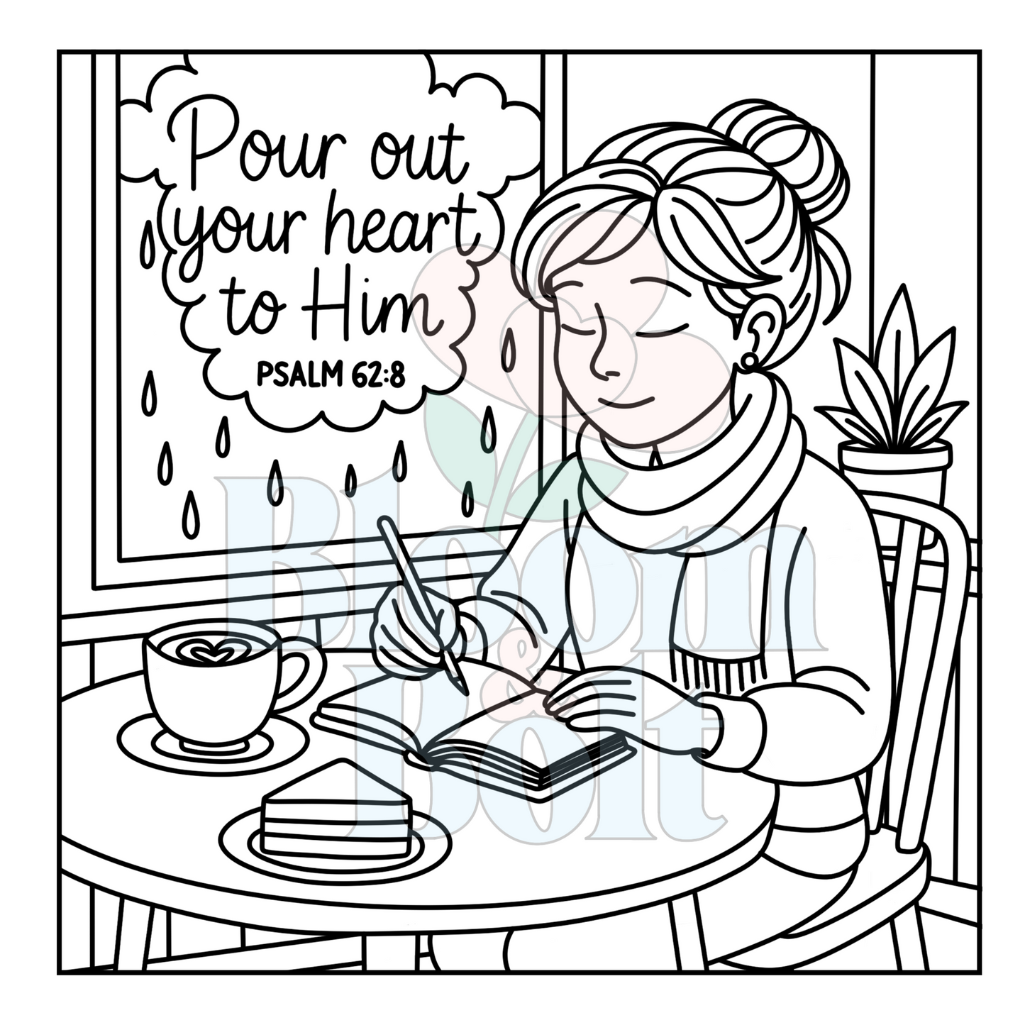 Christian Girl Moments – Set 3 of 6 | Digital Coloring Pages
