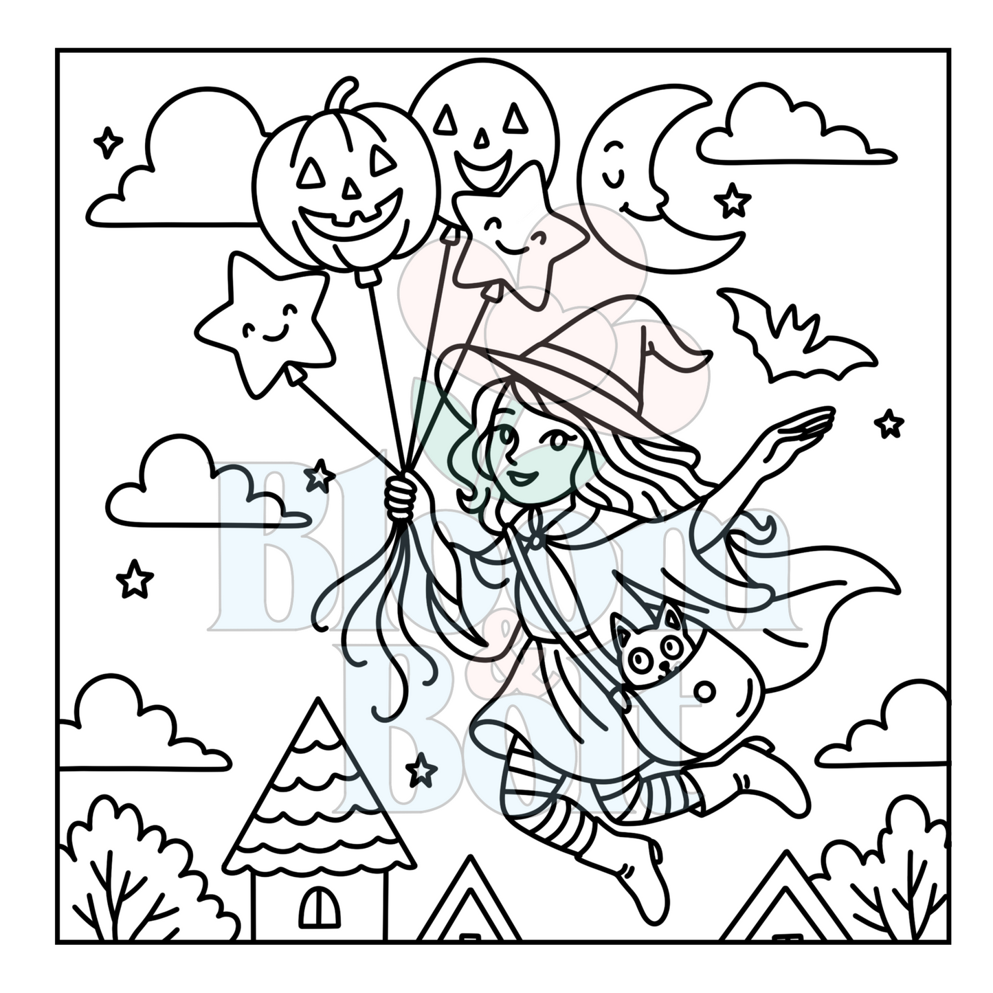 Cozy Halloween – Set 3 of 5 | Digital Coloring Pages