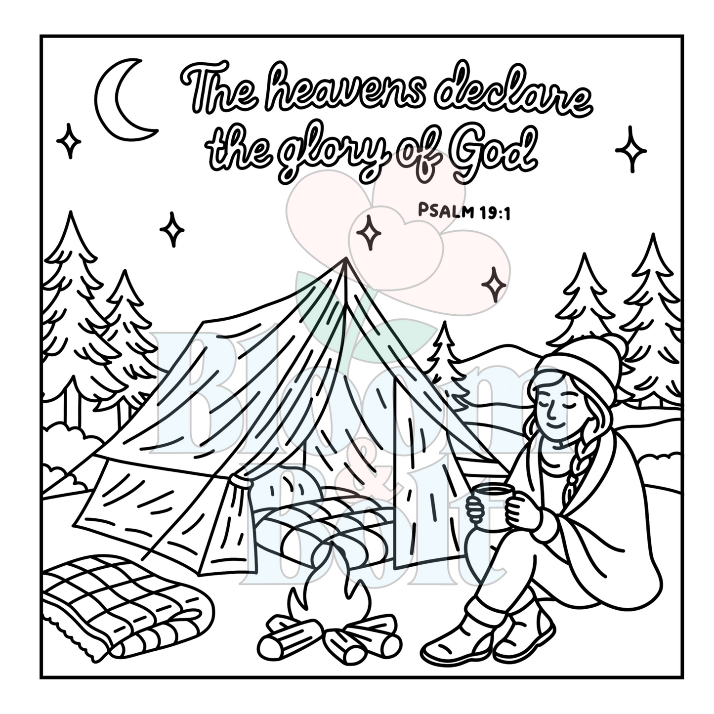 Christian Girl Moments – Set 3 of 6 | Digital Coloring Pages