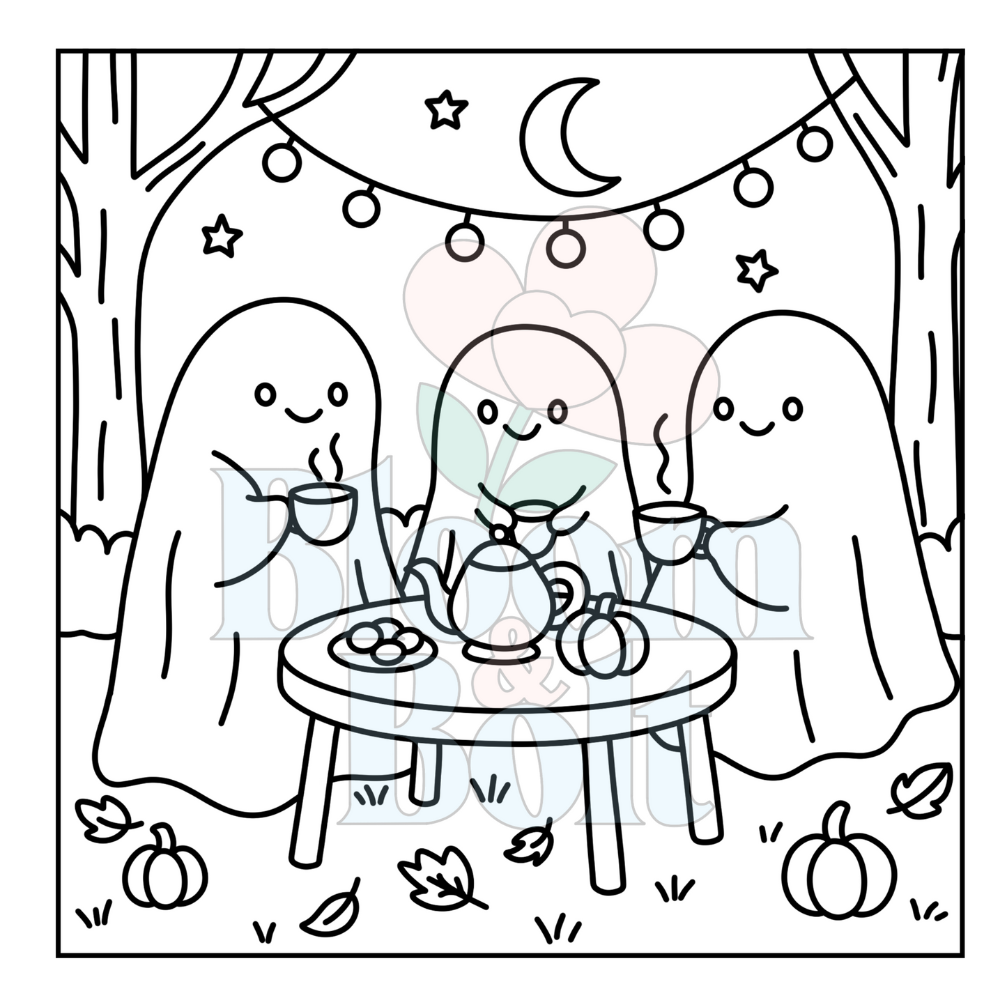 Cozy Halloween – Set 3 of 5 | Digital Coloring Pages