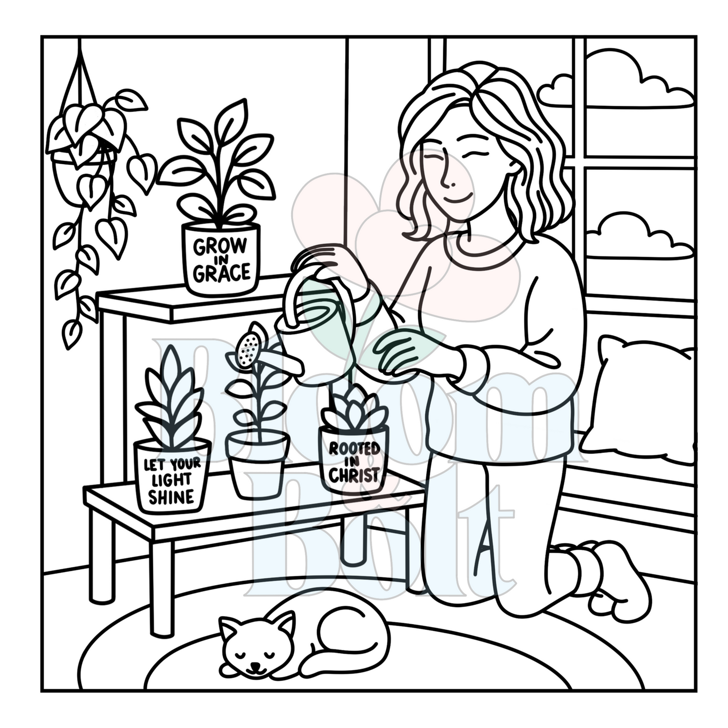 Christian Girl Moments – Set 3 of 6 | Digital Coloring Pages