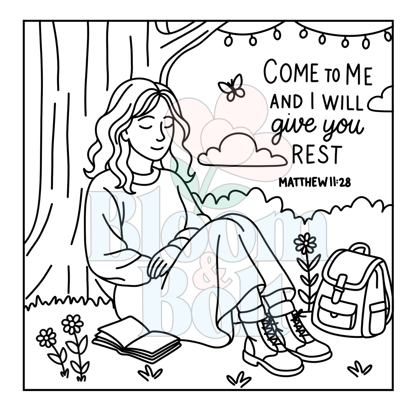 Christian Girl Moments – Set 3 of 6 | Digital Coloring Pages