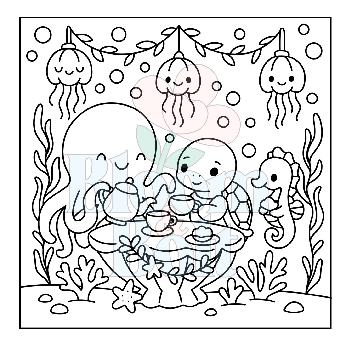 Cozy Oceans – Set 3 of 6 | Digital Coloring Pages