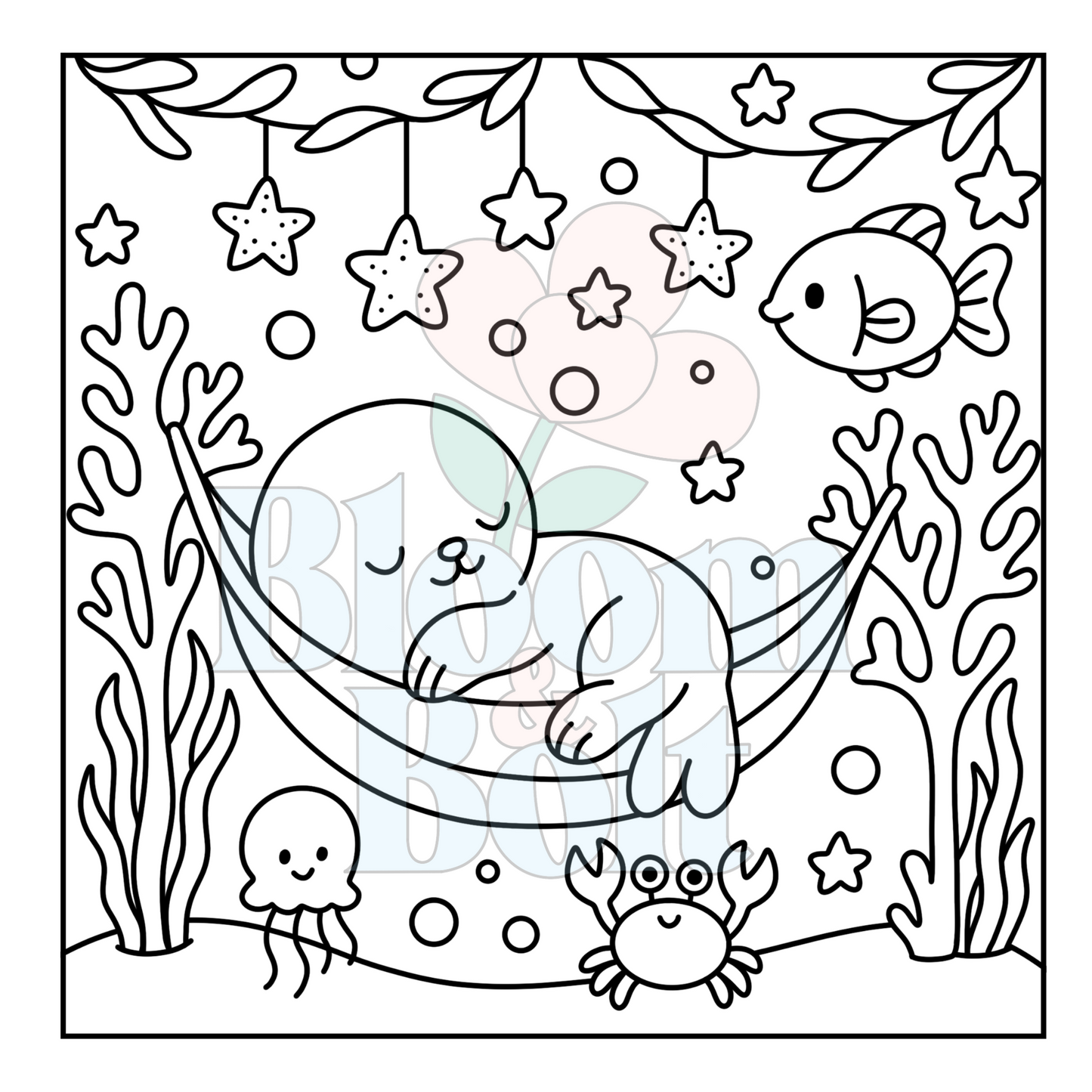Cozy Oceans – Set 3 of 6 | Digital Coloring Pages