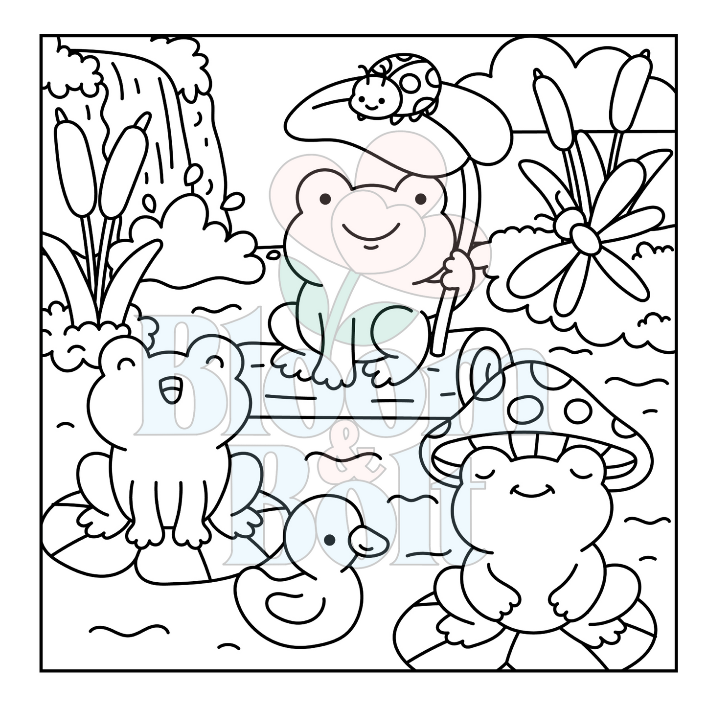 Cozy Gardens – Set 3 of 6 | Digital Coloring Pages
