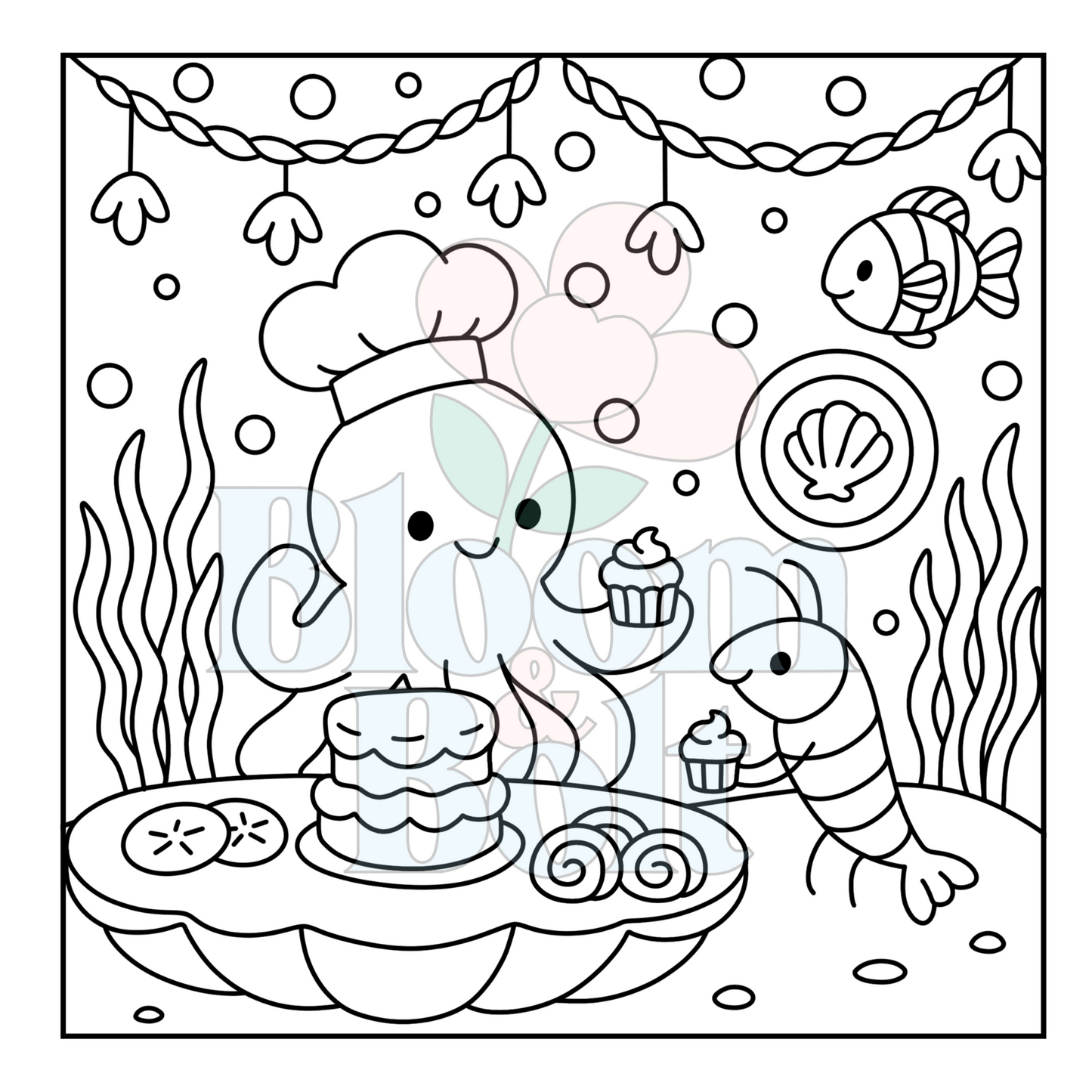 Cozy Oceans – Set 3 of 6 | Digital Coloring Pages