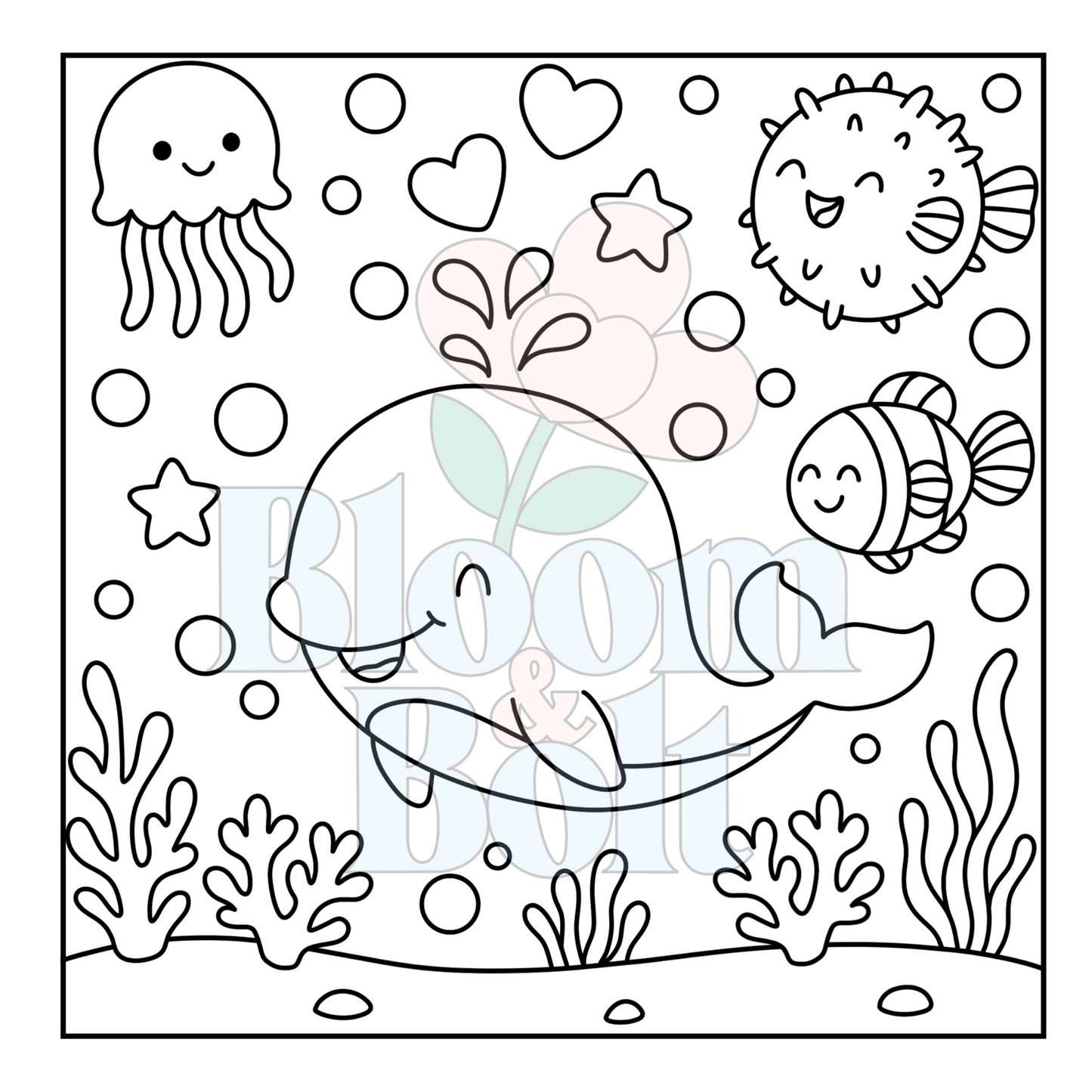 Cozy Oceans – Set 3 of 6 | Digital Coloring Pages