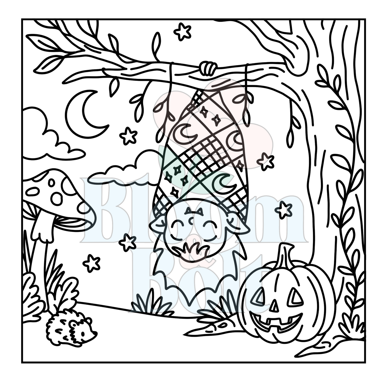 Cozy Halloween – Set 4 of 5 | Digital Coloring Pages