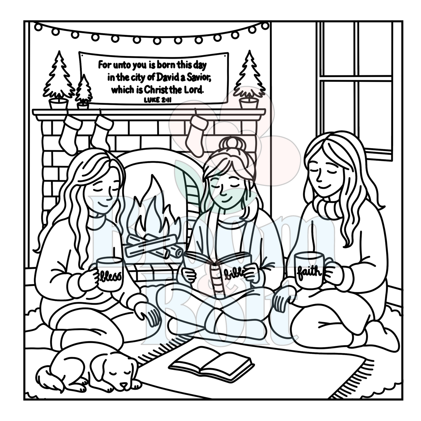 Christian Girl Moments – Set 4 of 6 | Digital Coloring Pages