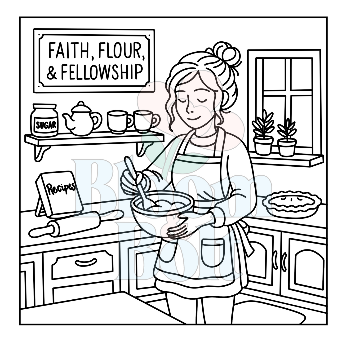 Christian Girl Moments – Set 4 of 6 | Digital Coloring Pages