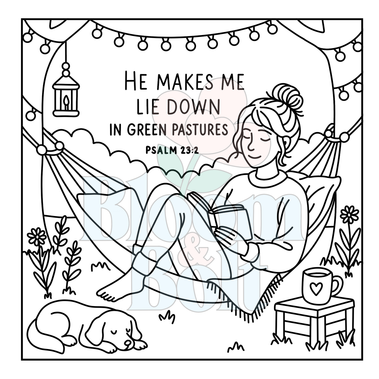Christian Girl Moments – Set 4 of 6 | Digital Coloring Pages