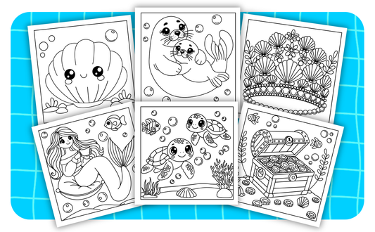 Cozy Oceans – Set 4 of 6 | Digital Coloring Pages