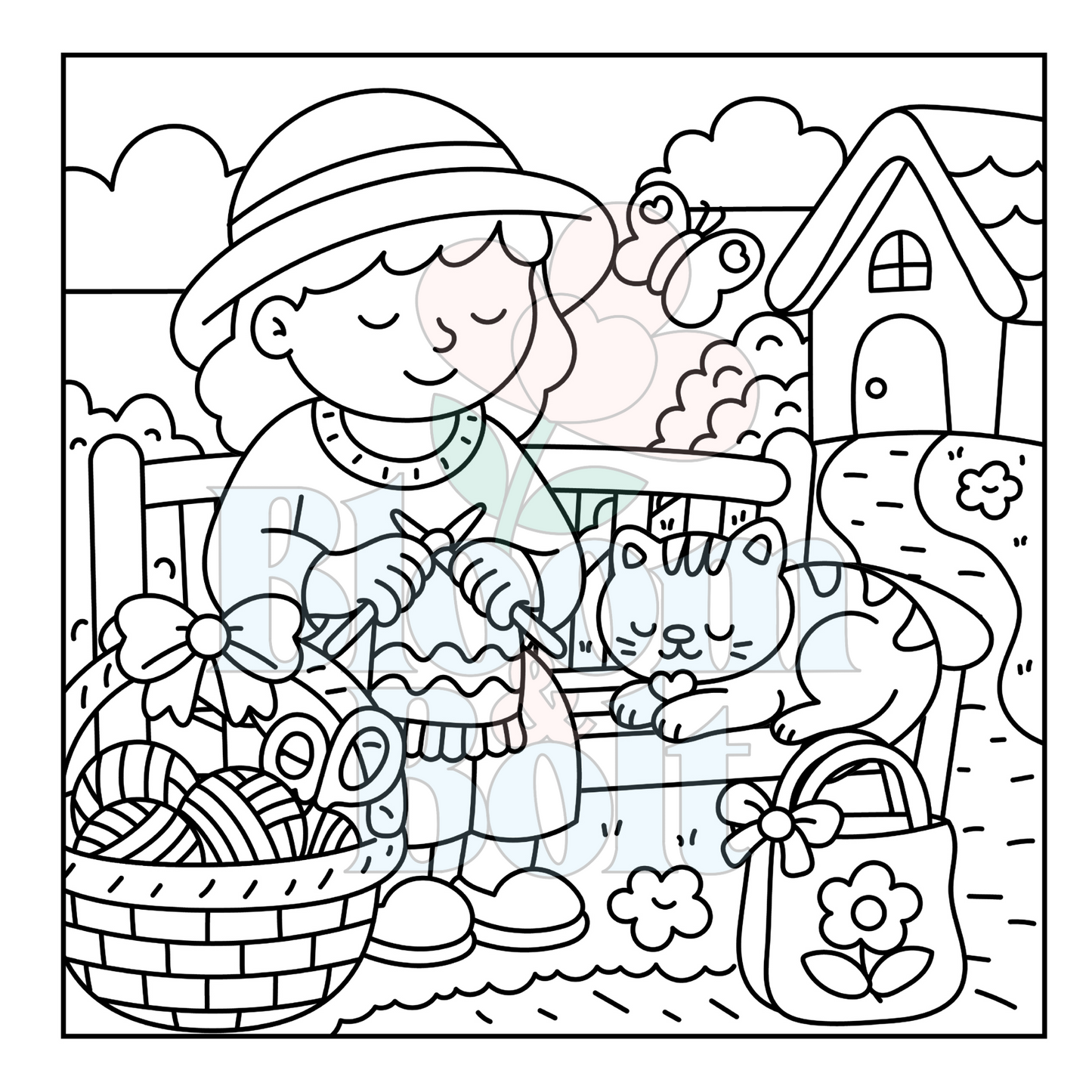Cozy Gardens – Set 4 of 6 | Digital Coloring Pages
