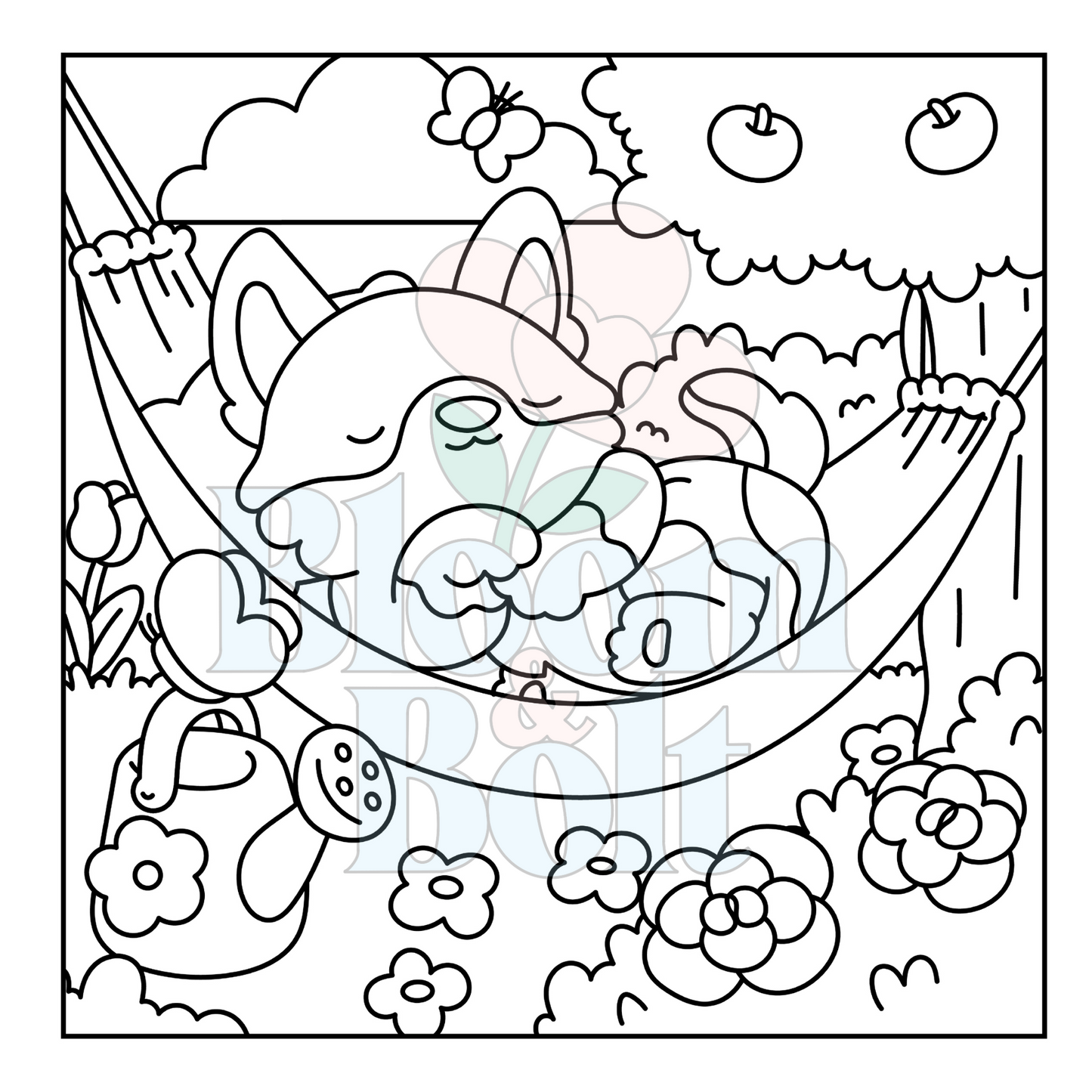 Cozy Gardens – Set 4 of 6 | Digital Coloring Pages
