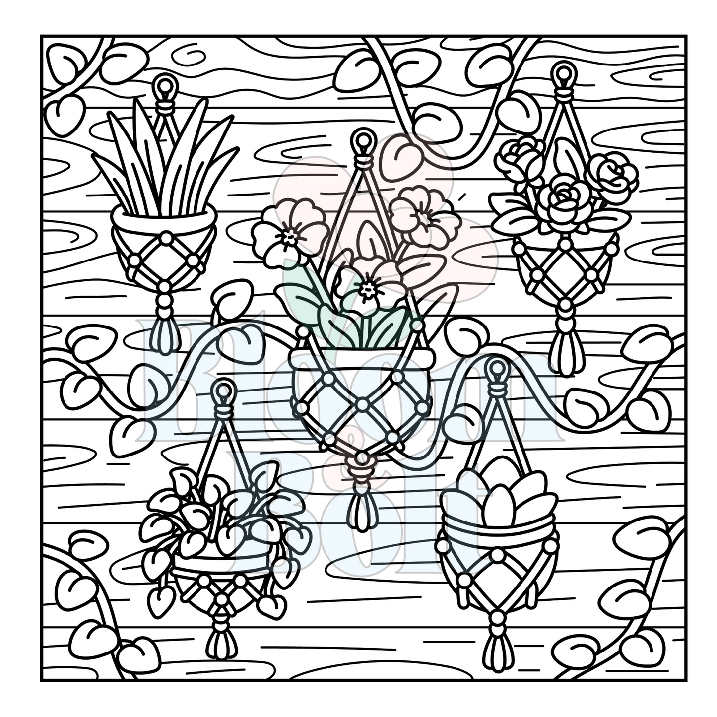 Cozy Gardens – Set 4 of 6 | Digital Coloring Pages