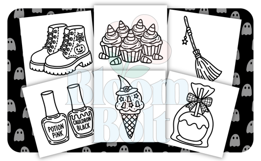 Halloween Moments – Set 4 of 6 | Digital Coloring Pages