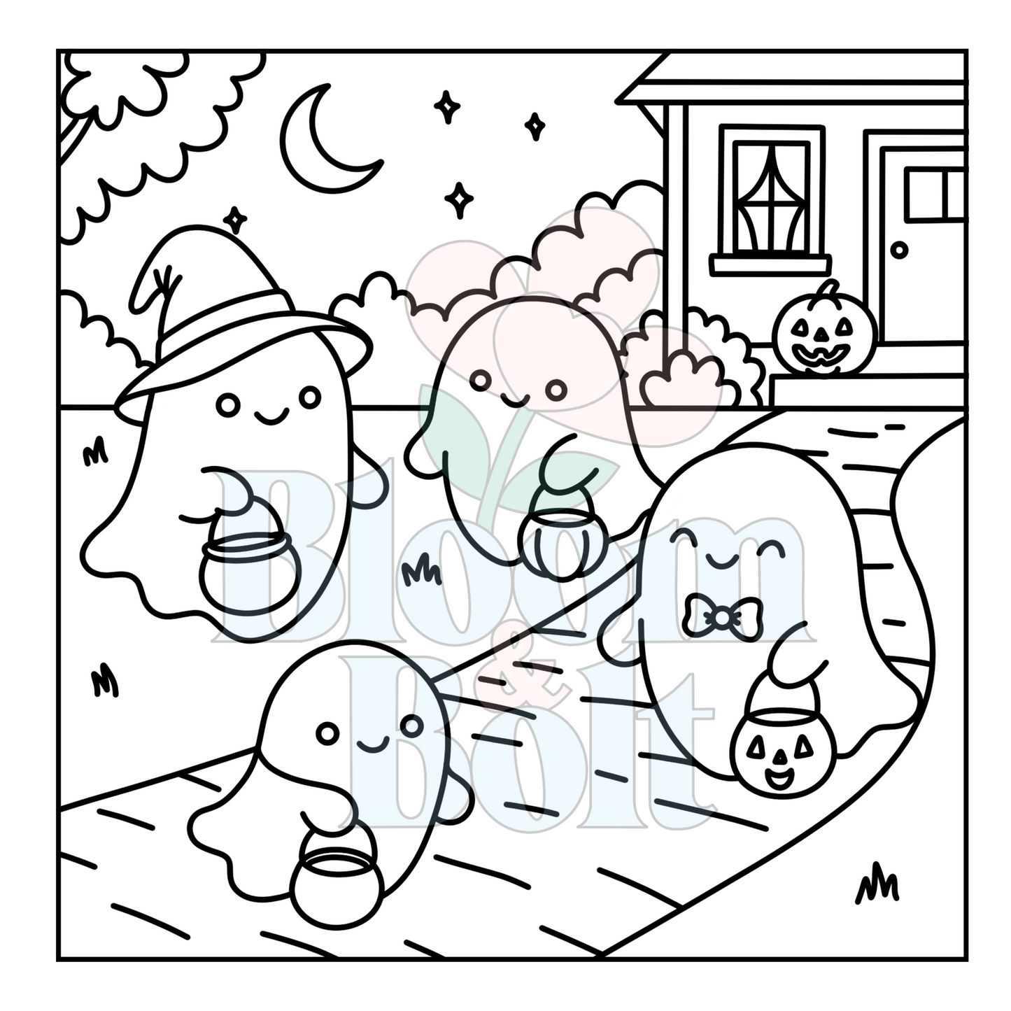 Cozy Halloween – Set 5 of 5 | Digital Coloring Pages
