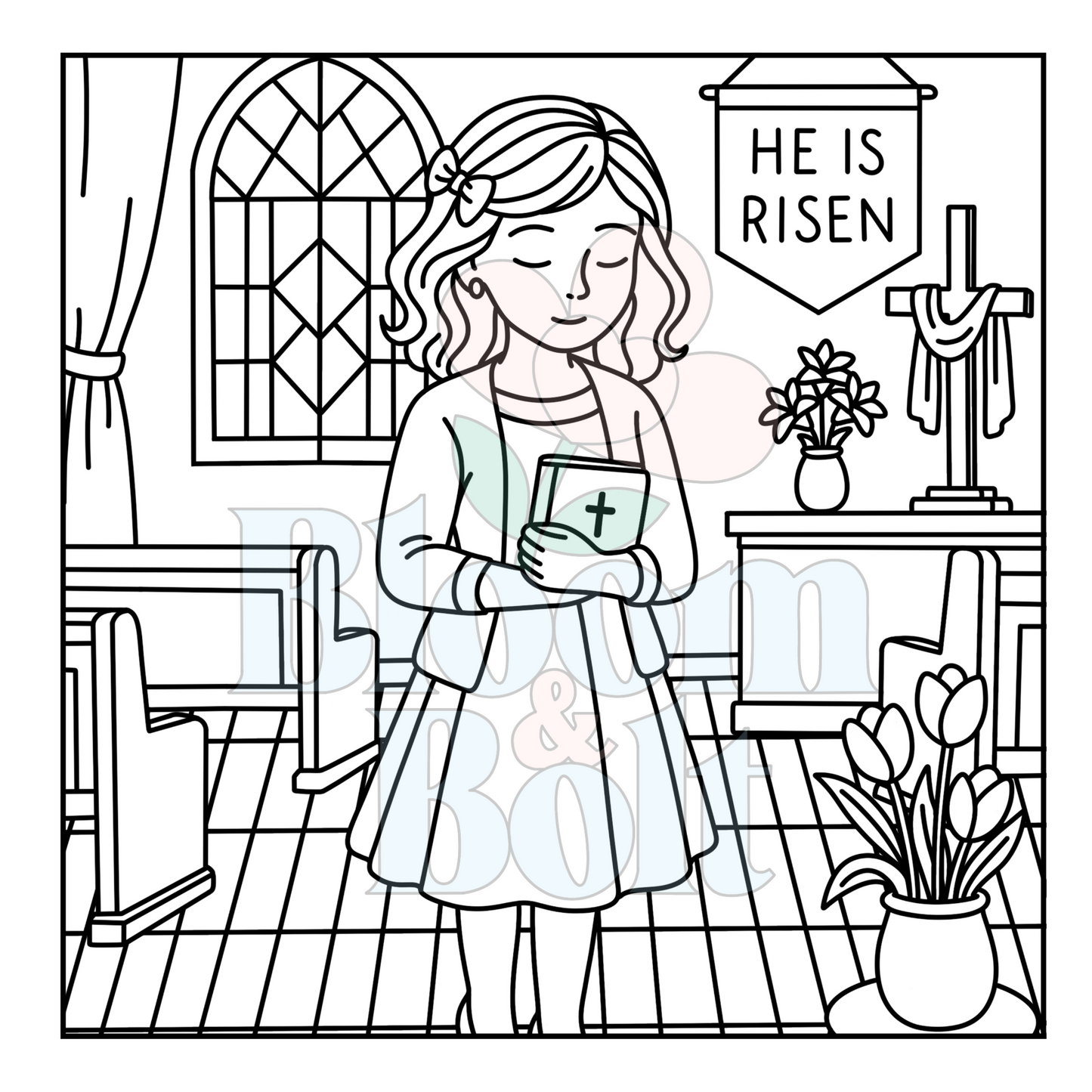 Christian Girl Moments – Set 5 of 6 | Digital Coloring Pages