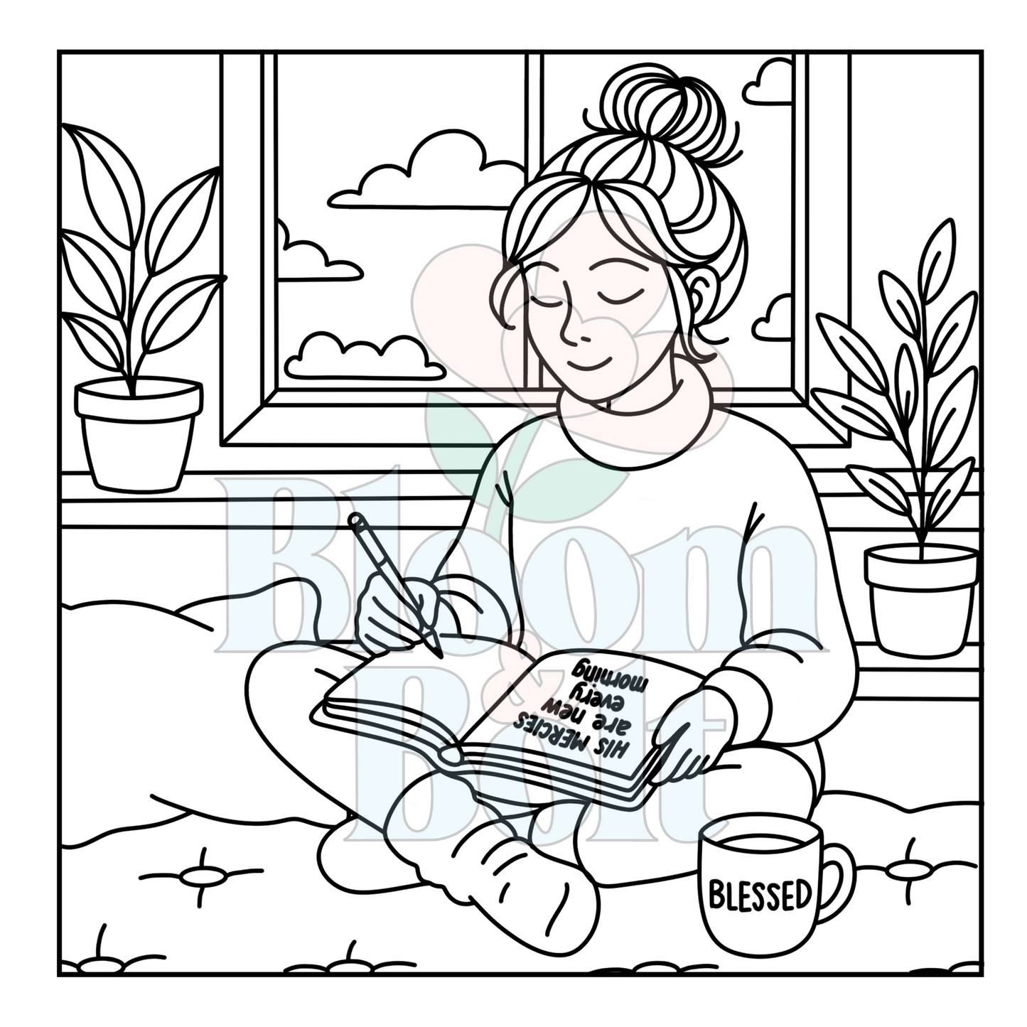 Christian Girl Moments – Set 5 of 6 | Digital Coloring Pages