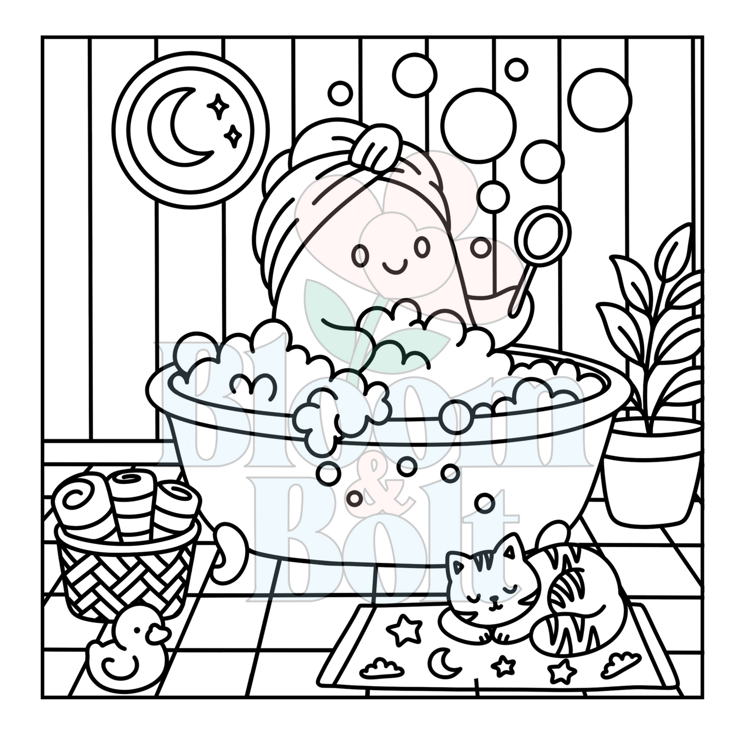 Cozy Halloween – Set 5 of 5 | Digital Coloring Pages