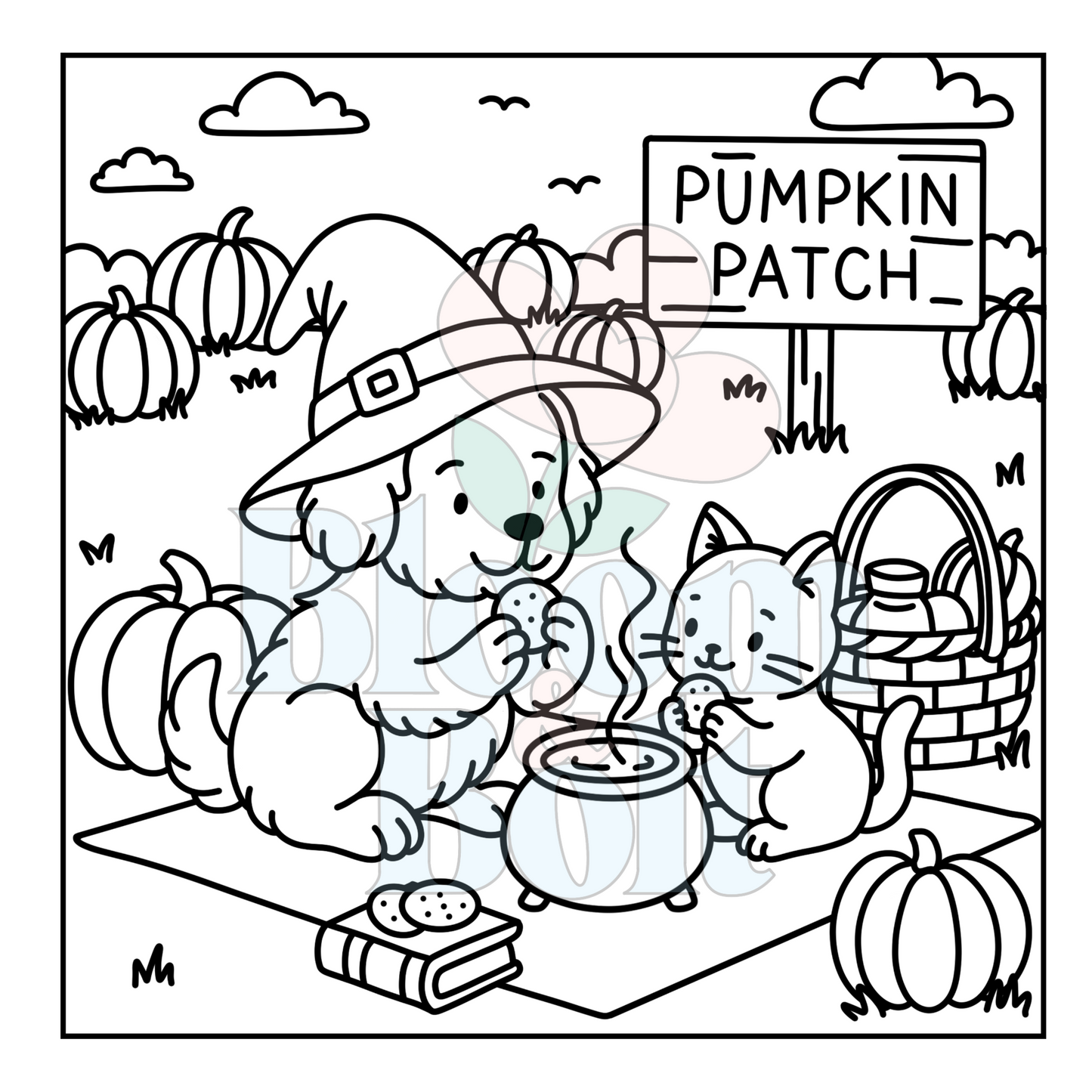 Cozy Halloween – Set 5 of 5 | Digital Coloring Pages