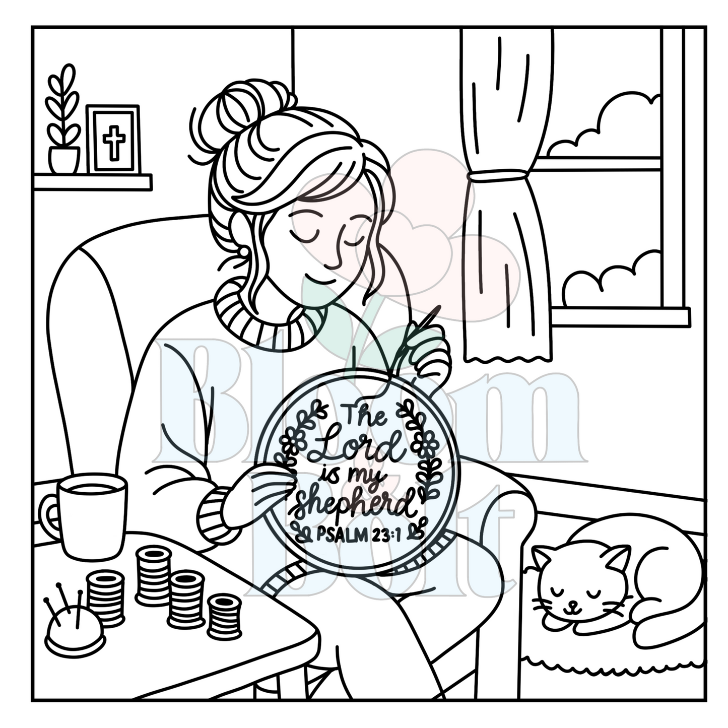 Christian Girl Moments – Set 5 of 6 | Digital Coloring Pages