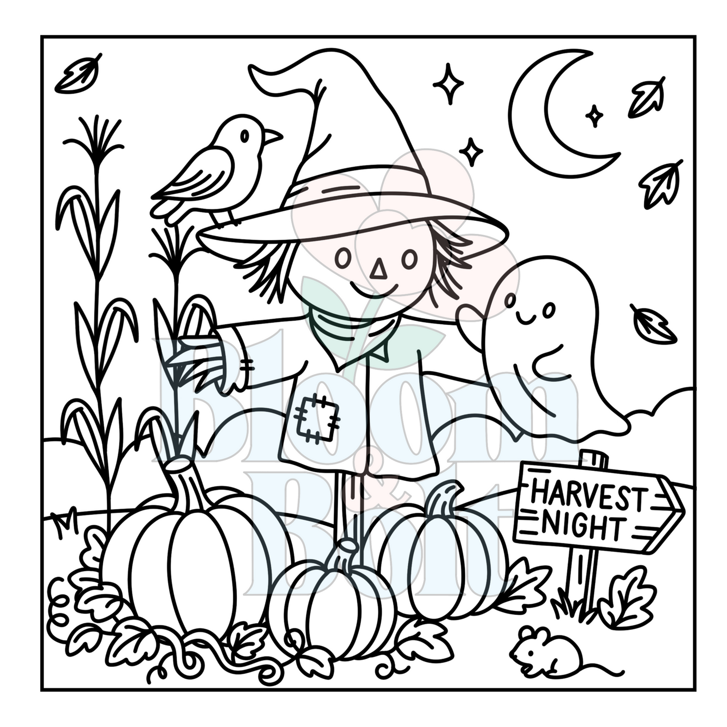 Cozy Halloween – Set 5 of 5 | Digital Coloring Pages