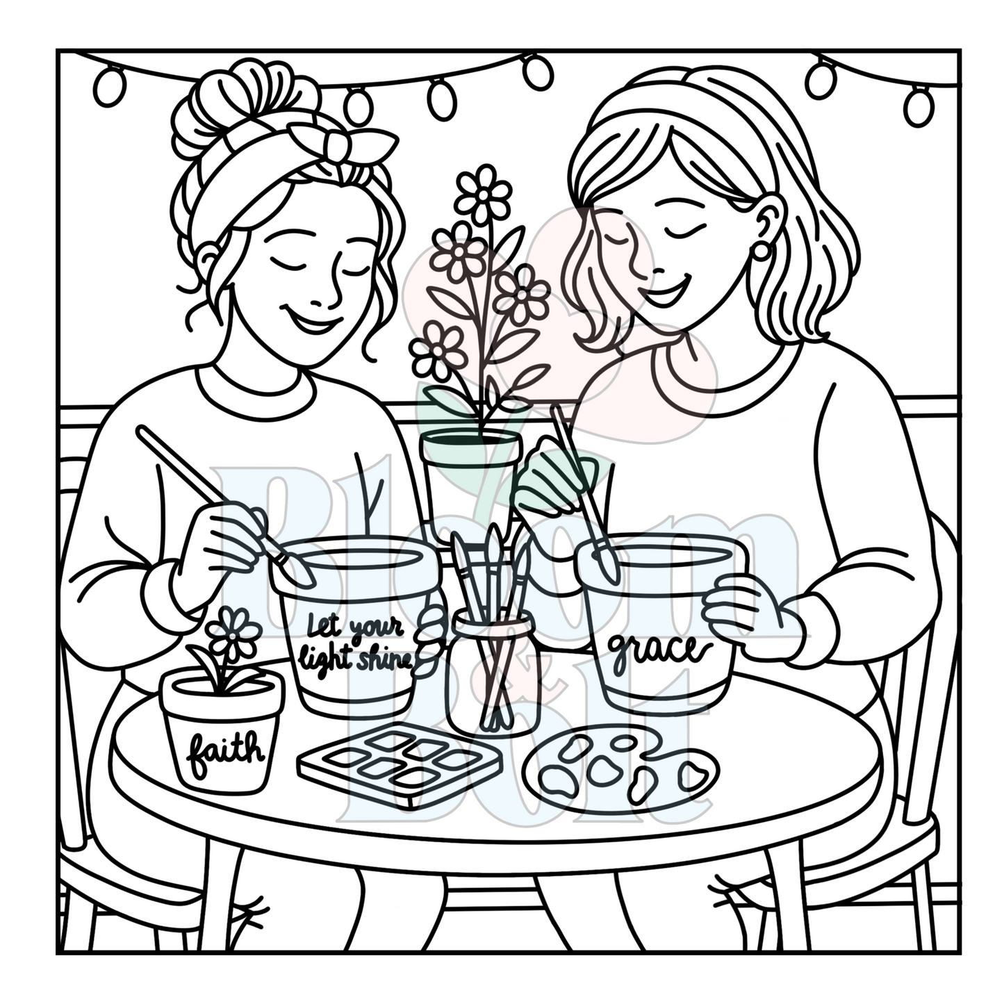 Christian Girl Moments – Set 5 of 6 | Digital Coloring Pages