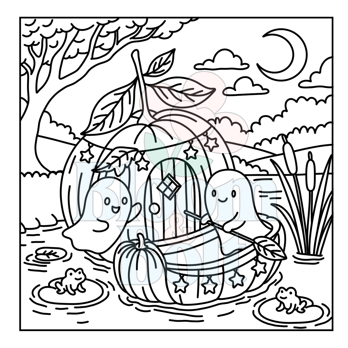 Cozy Halloween – Set 5 of 5 | Digital Coloring Pages