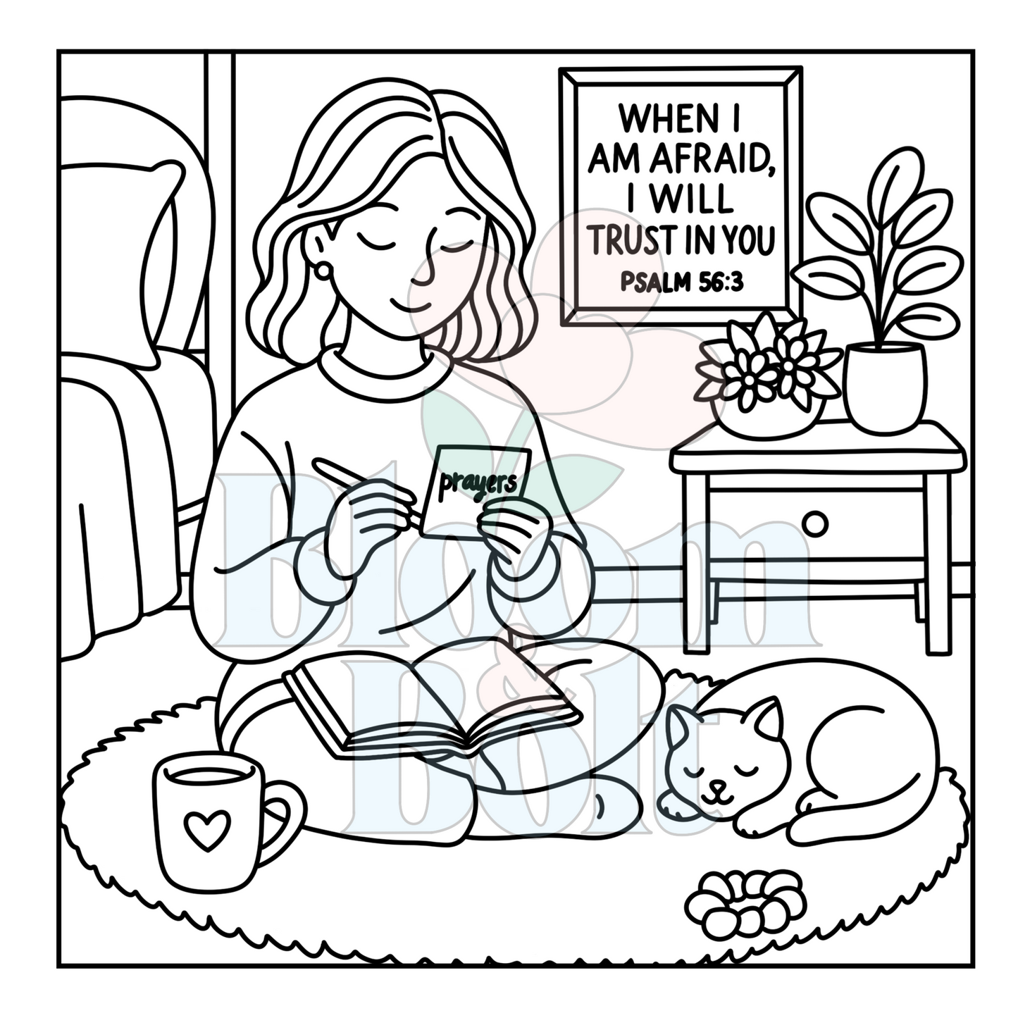 Christian Girl Moments – Set 5 of 6 | Digital Coloring Pages