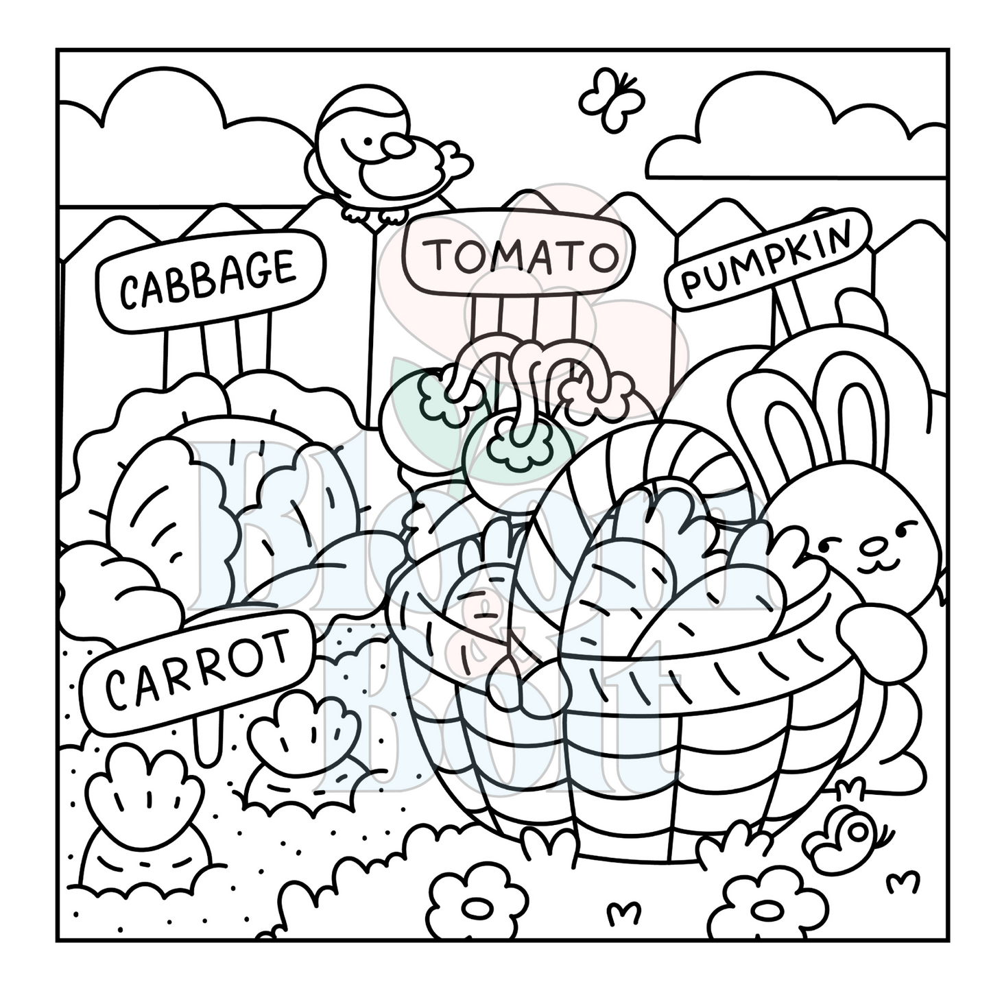 Cozy Gardens – Set 5 of 6 | Digital Coloring Pages