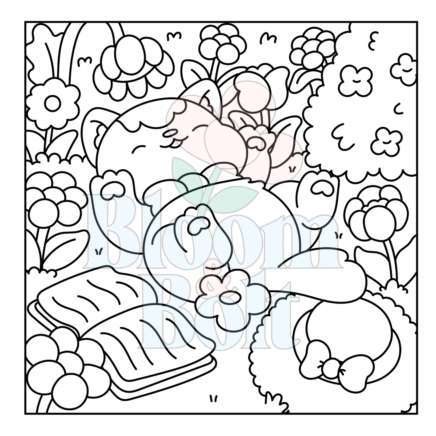 Cozy Gardens – Set 5 of 6 | Digital Coloring Pages