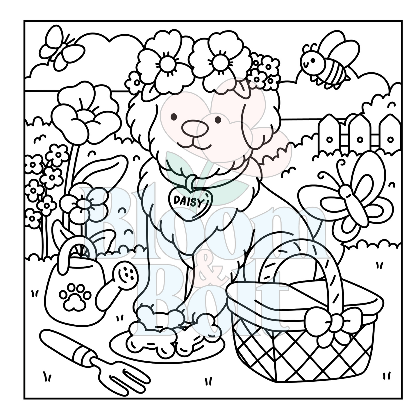 Cozy Gardens – Set 5 of 6 | Digital Coloring Pages