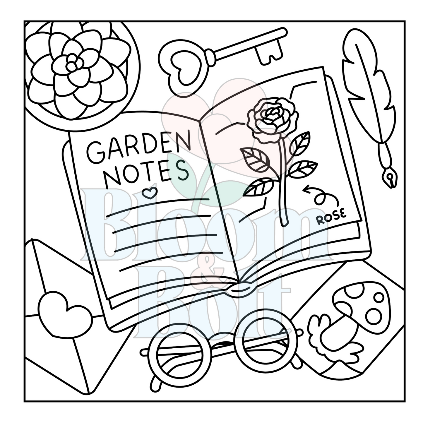 Cozy Gardens – Set 5 of 6 | Digital Coloring Pages