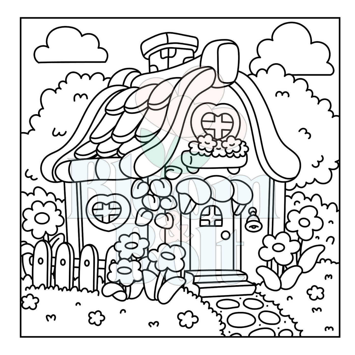 Cozy Gardens – Set 5 of 6 | Digital Coloring Pages