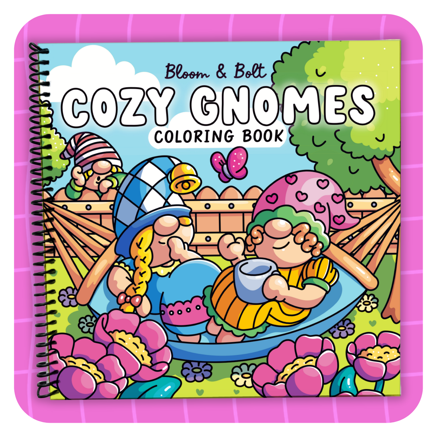 Cozy Gnomes Coloring Book - Spiral Bound