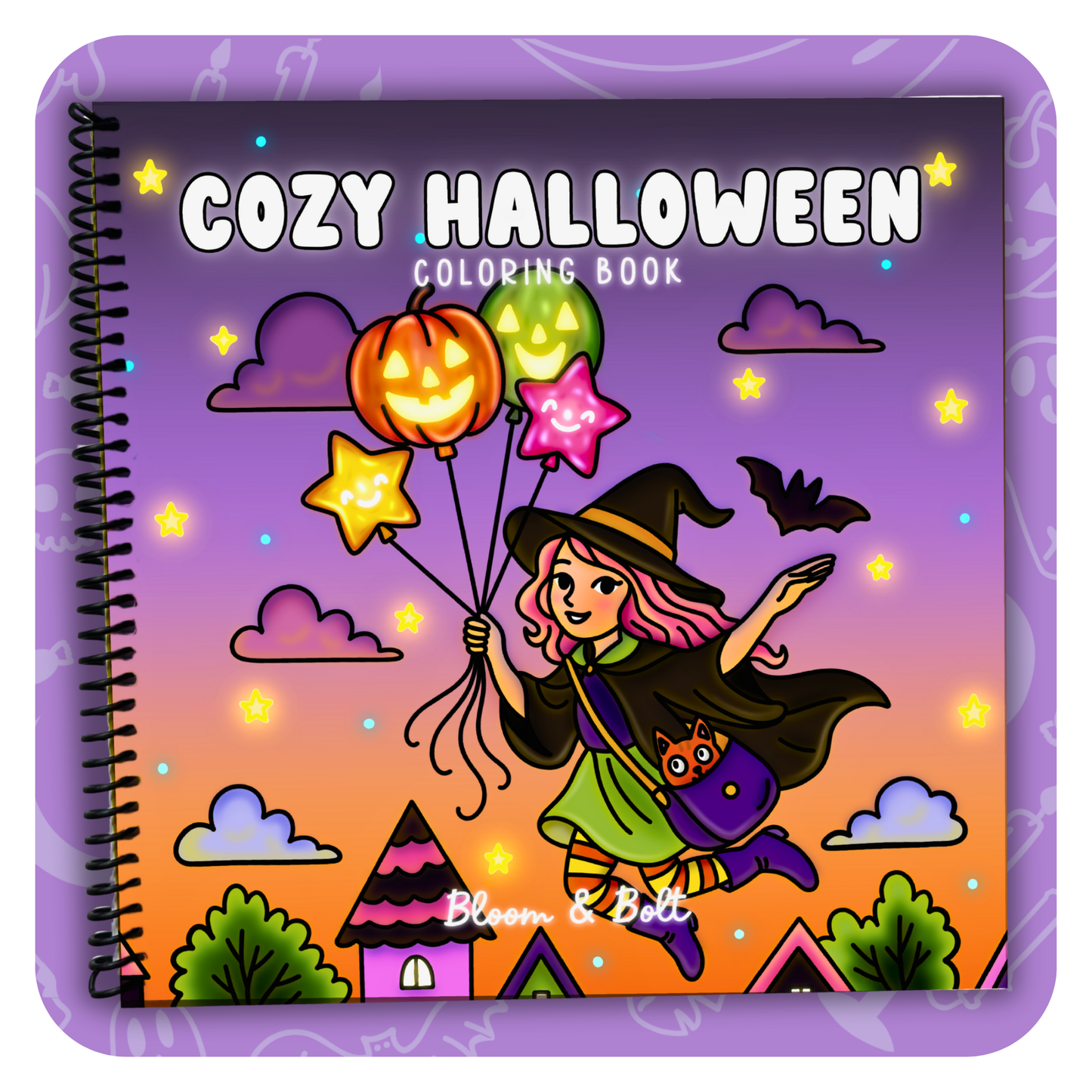 Cozy Halloween Coloring Book - Spiral Bound